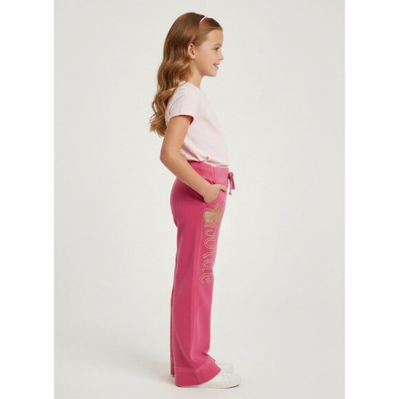 Vtg Y2K Juicy Couture Pink Velour Rhinestone Track Pants | Barbiecore McBling S - Picture 9 of 16